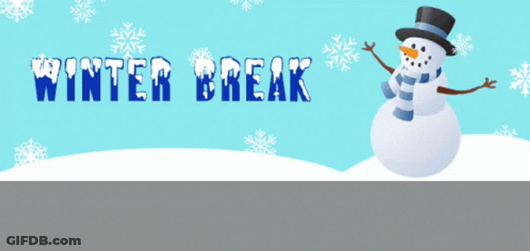 Winter Break And Snowman GIF