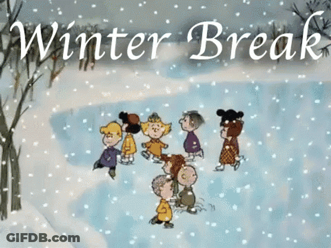 Winter Break Animated Kids Ice Skating GIF