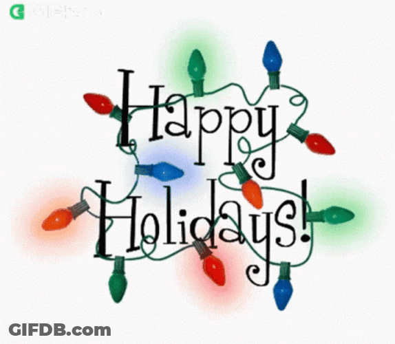 Winter Break Happy Holidays Christmas Lights GIF