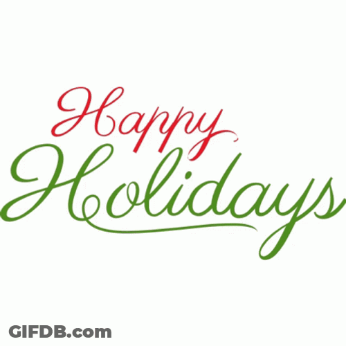 Winter Break Happy Holidays Cursive Red Green GIF