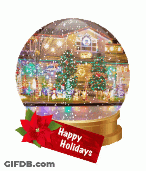 Winter Break Happy Holidays In Snow Globe GIF