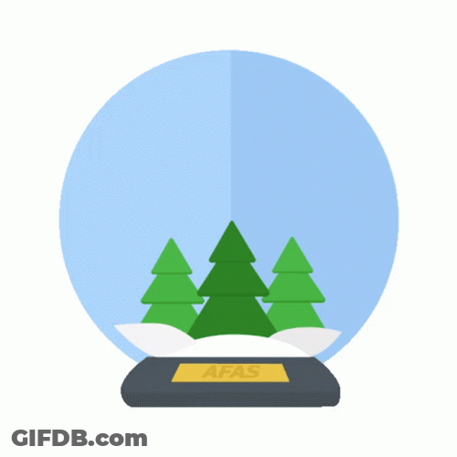 Winter Break Snow Globe Shake GIF