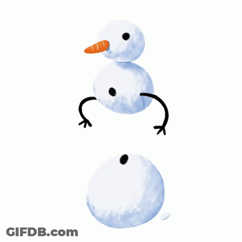 Winter Break Snowman Rolling Body GIF
