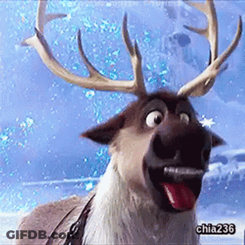 Winter Break Sven Licking Snow GIF
