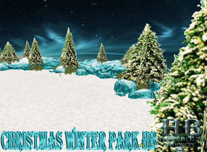 Winter Christmas Flashing Pine Trees GIF
