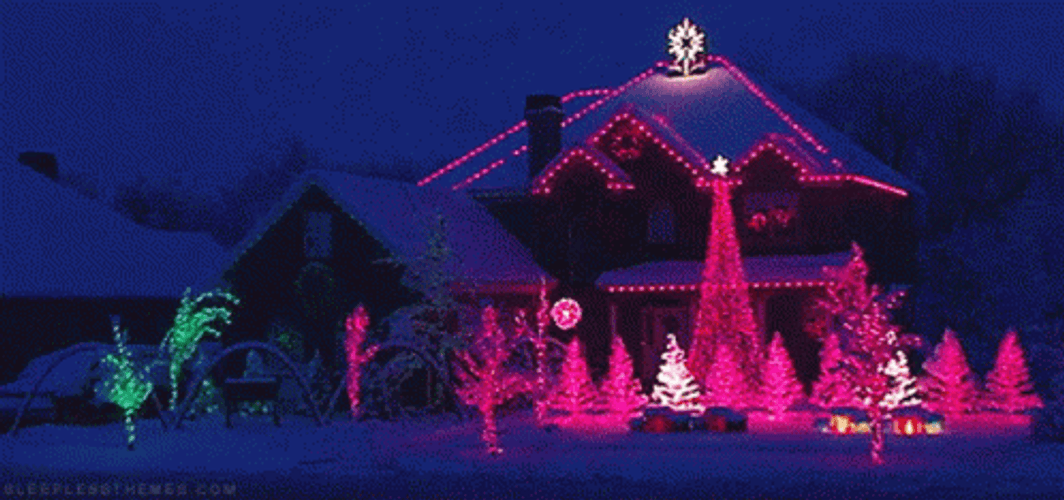 Winter Colorful Christmas Lights GIF