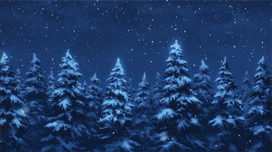 Winter Forest Evergreen Trees GIF