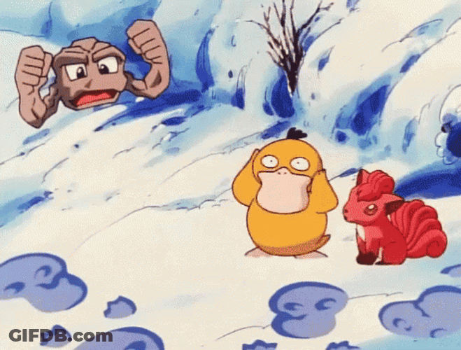 Winter Pokemon Christmas Psyduck Playing GIF