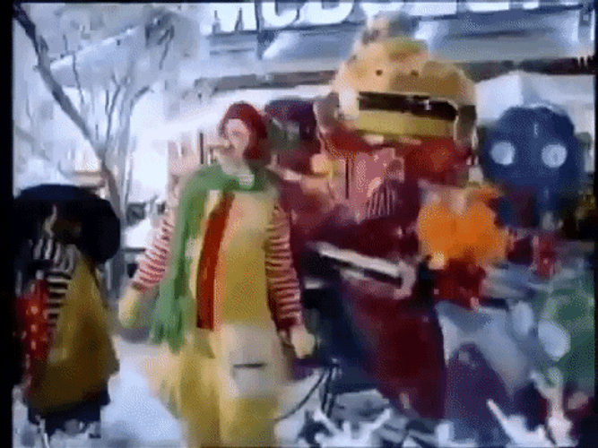 Winter Ronald McDonald GIF