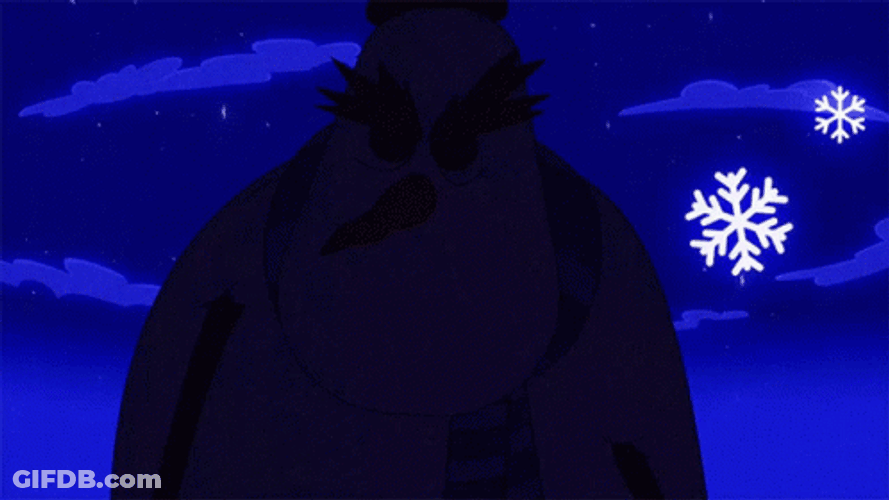 Winter Snowman Monster GIF