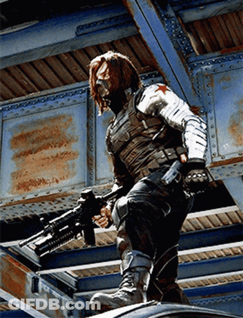 Winter Soldier Bucky Barnes Intense Battle GIF