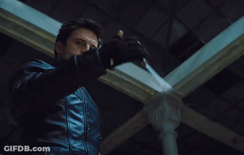 Winter Soldier Bucky Barnes With Knife GIF