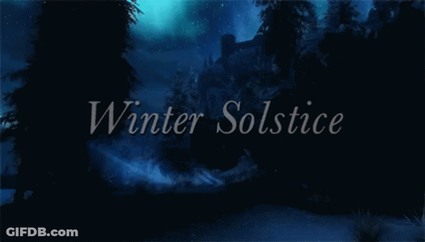 Winter Solstice Snow Aurora Sky GIF