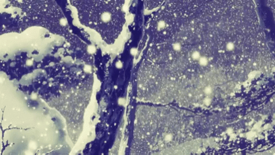 Winter Tree Snow Falling GIF