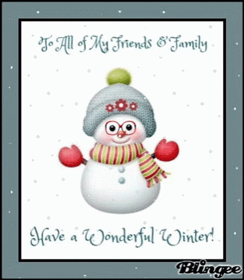 Winter Wednesday Snowman Wears Gloves GIF