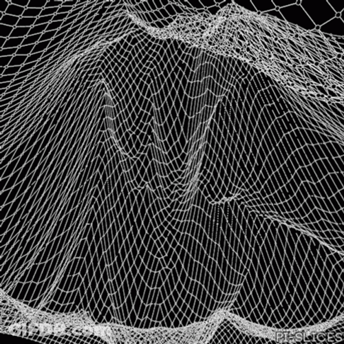 Wireframe Polygonal Landscape Optical Illusions GIF