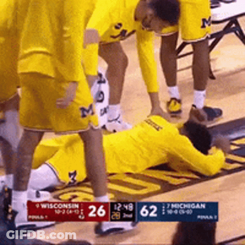 Wisconsin Vs Michigan Basketball Score 62-26 GIF