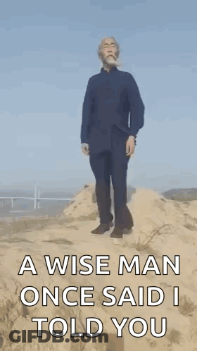Wise Man Saying I Told You Standing On Rock GIF