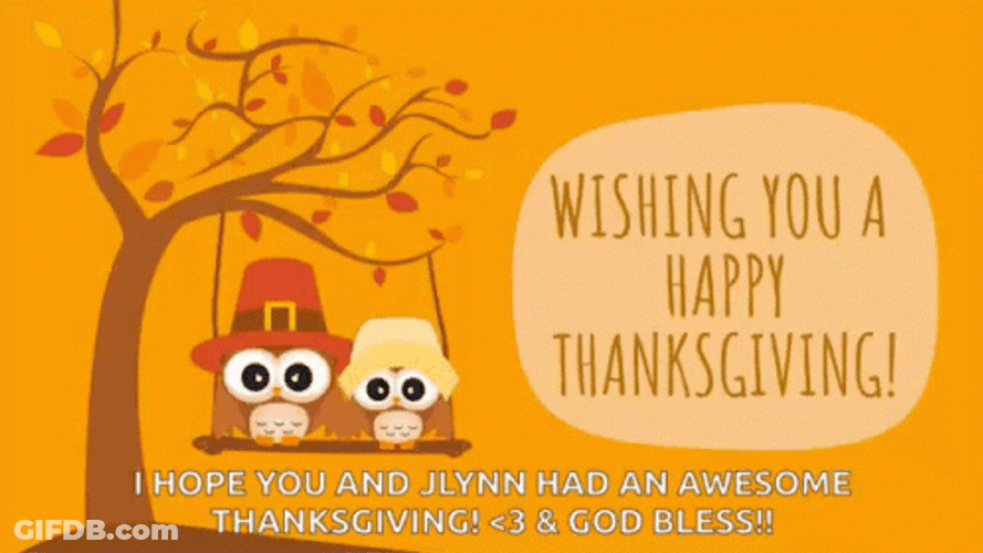 Wishing A Cute Happy Thanksgiving Day GIF