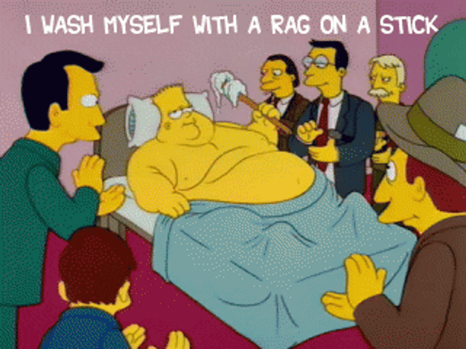 Wishing Obese Homer Meme With Rag On Stick GIF