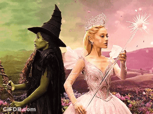 Witch And Fairy Standing Together GIF