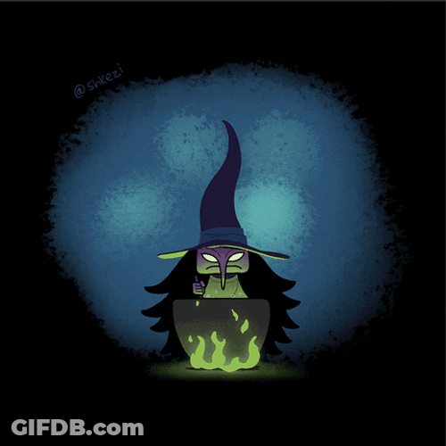 Witch Cook On Cauldron GIF