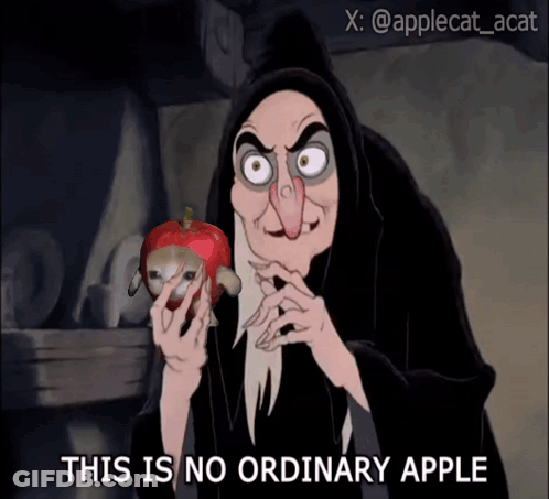 Witch Holding Apple Saying This Is No Ordinary Apple GIF