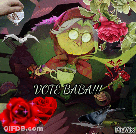 Witch Holding Tea Saying Vote Baba GIF