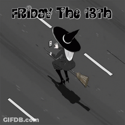 Witch On Broom Friday The 13Th GIF