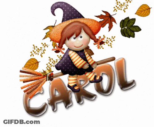 Witch On Broom With Carol GIF