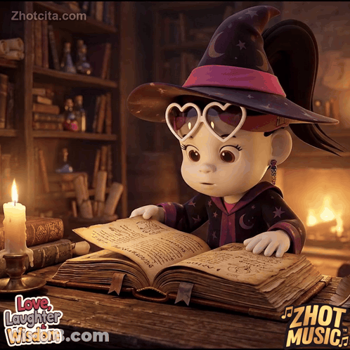 Witch Reading Book Love Laughter Wisdom GIF