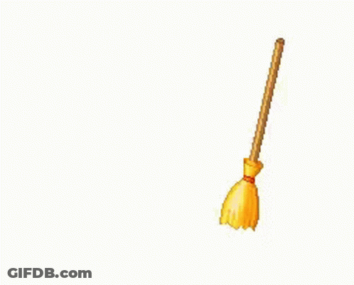Witch's Broom With Stars GIF