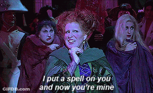 Witch Saying I Put A Spell On You And Now You're Mine GIF