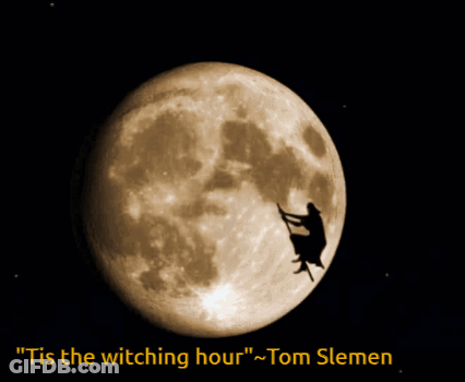 Witch Silhouette Full Moon Tis The Witching Hour GIF