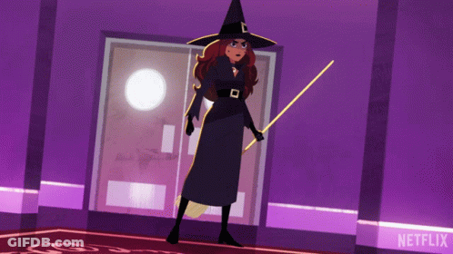 Witch Standing In Front Of Netflix Door GIF