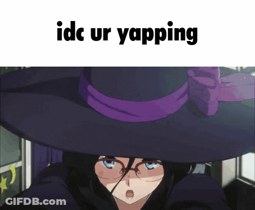 Witch With Glasses Purple Hat Idc Ur Yapping GIF