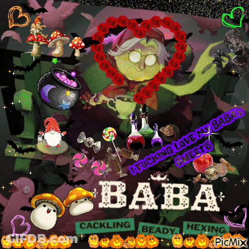Witch With Heart Necklace Saying I Fucking Love My Baba GIF