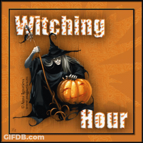 Witch With Pumpkin Witching Hour GIF