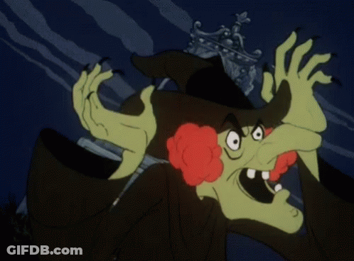 Witch With Red Hair And Crown GIF