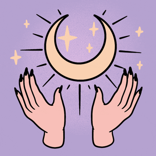 Witchcraft Hands Up Moon GIF