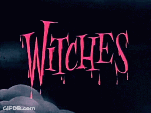 Witches In Pink On Dark Background GIF