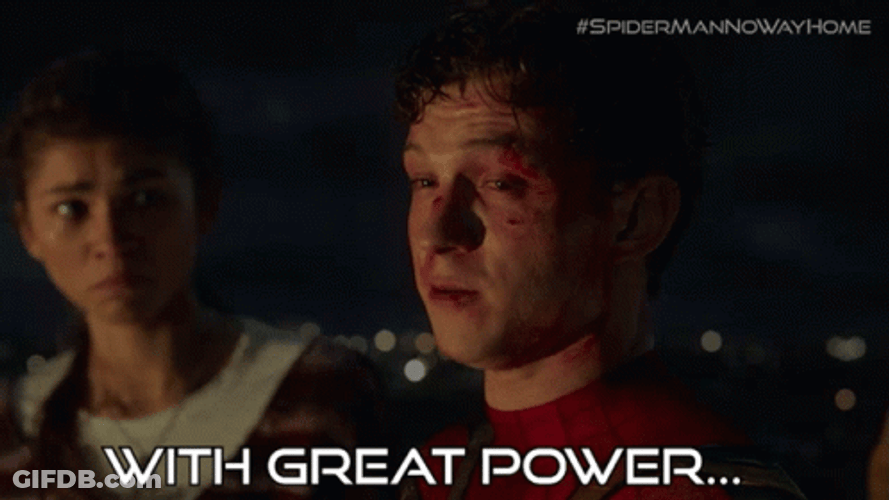 With Great Power Comes Great Responsibility Spider Man GIF