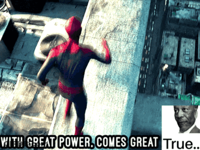 With Great Power Comes Great Responsibility Spiderman Flew GIF