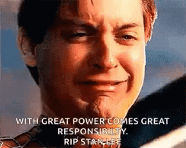 With Great Power Comes Great Responsibility Tobey Crying GIF