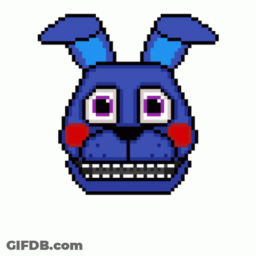 Withered Bonnie Pixel Face GIF