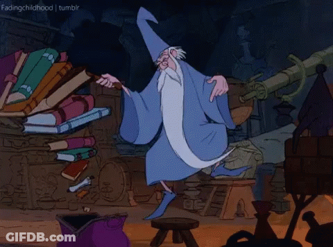 Wizard Dancing In Front Of Books GIF