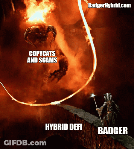 Wizard Fighting Demon Copycats Scams Hybrid Defi Badger GIF
