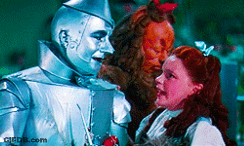 Wizard Of Oz Dorothy Cheek Kiss On Tinman GIF
