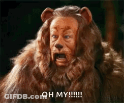 Wizard Of Oz Lion Making Funny Face Saying Oh My GIF