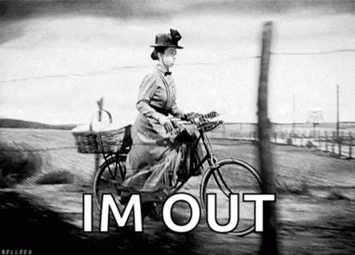 Wizard Of Oz Tornado Elvira Gulch Bike I'm Out GIF